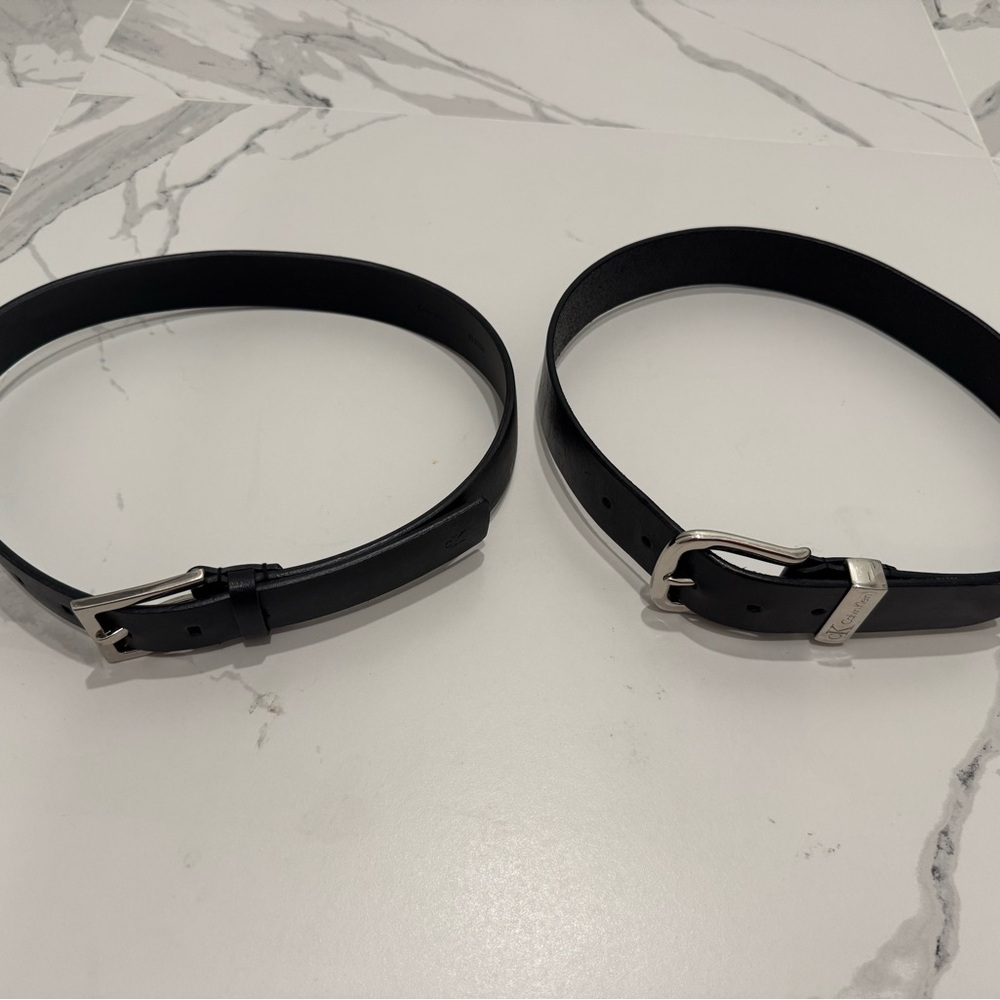 Calvin Klein Black Belt with Silver Buckle